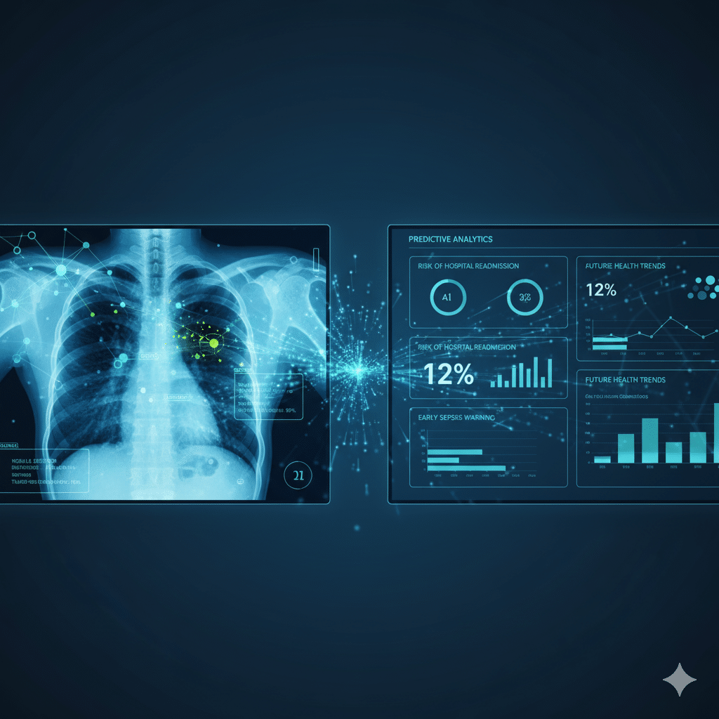 AI analyzing radiology and EHR data through healthcare data annotation